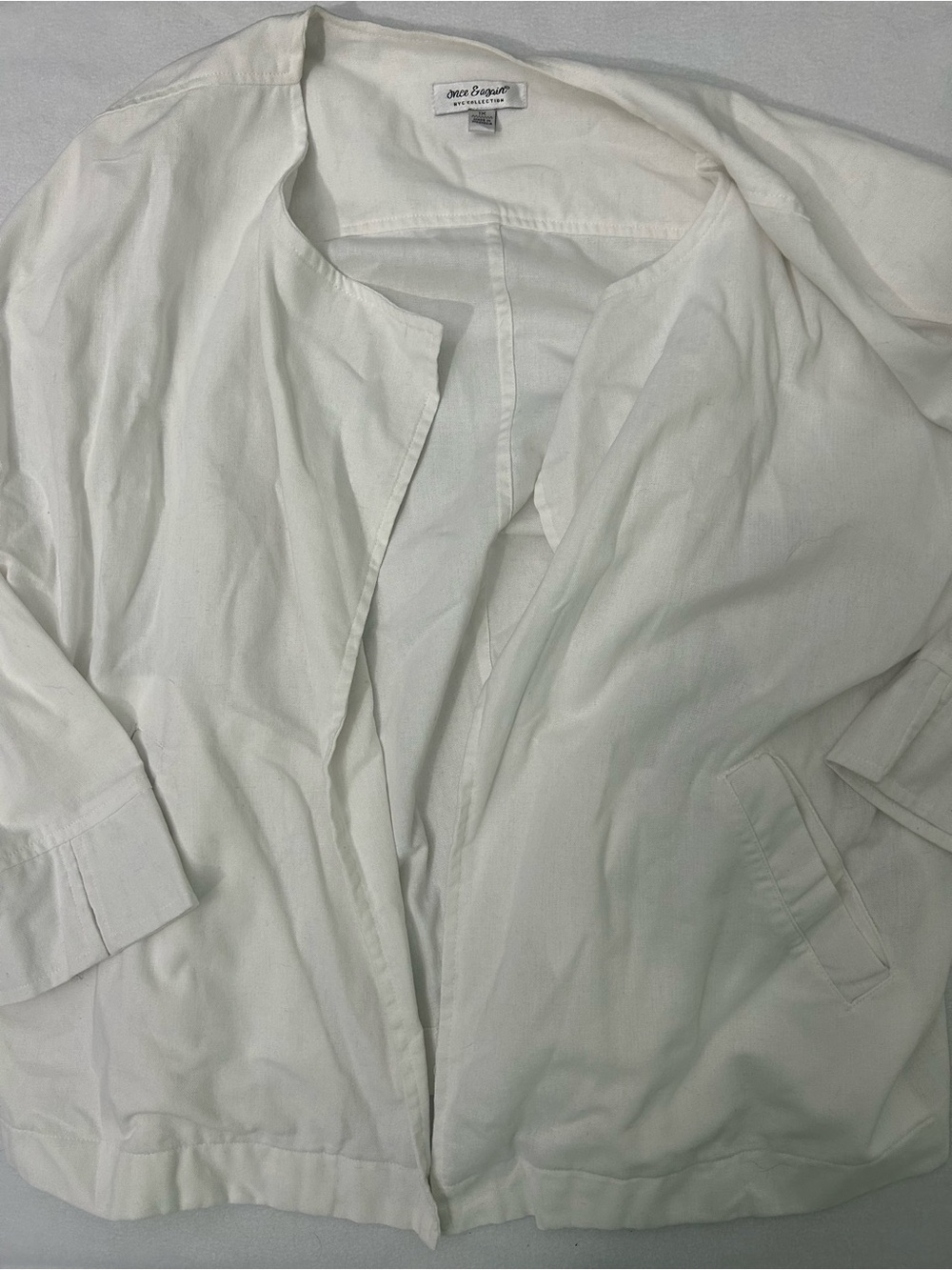White Relaxed Shirt Jacket Blazer - White